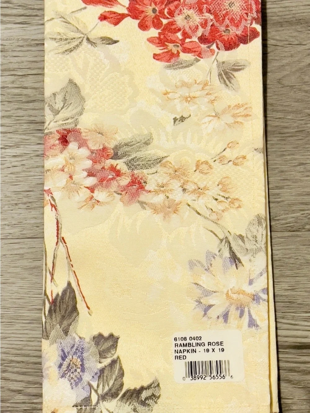 Liz Claiborne Floral Linen Set Placemats Napkins Rambling Rose Cottagecore Vtg